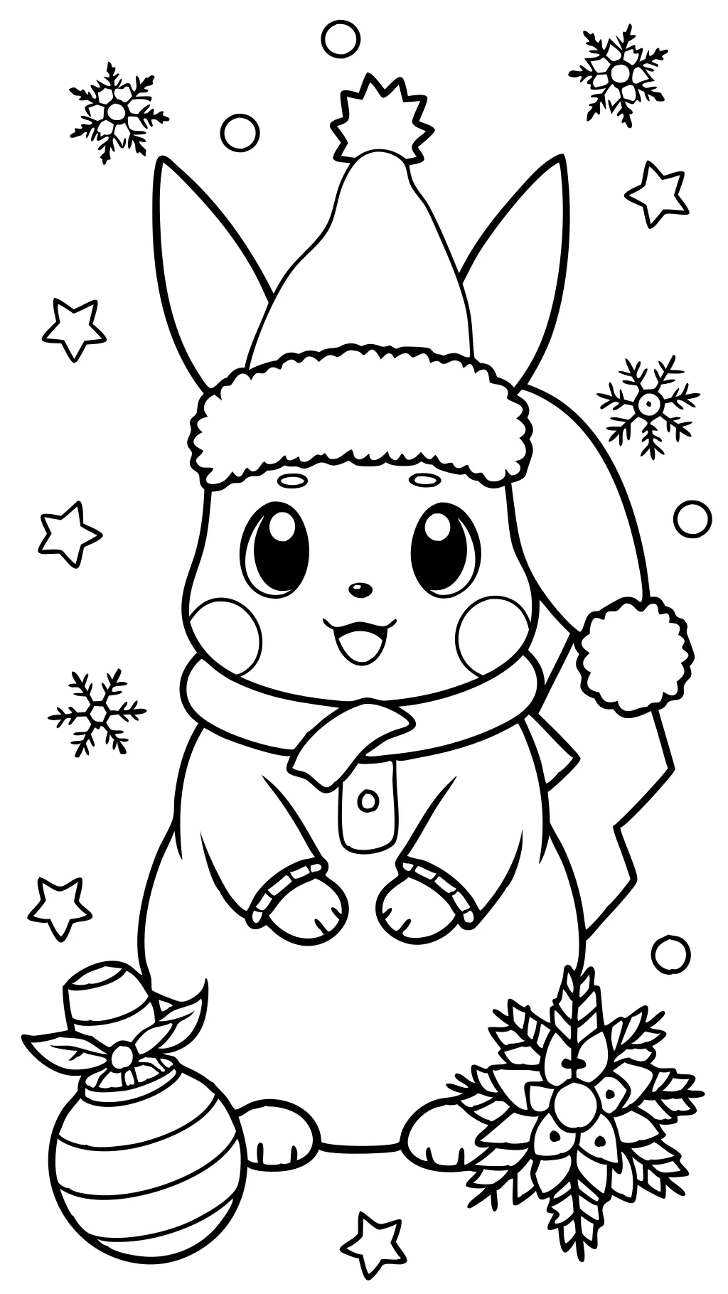 páginas para colorear de Navidad de Pokémon